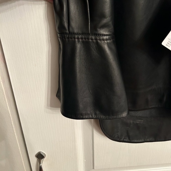 New Italian Leather Shirt Shacket Size S by Trussardi - Picture 11 of 14